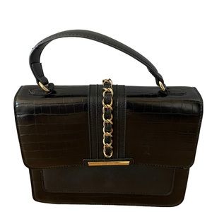 Anne Klein Black Top-Handle Chain Satchel‎ Handbag